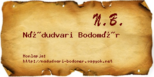 Nádudvari Bodomér névjegykártya